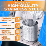 Load image into Gallery viewer, Perforated Stainless Steel Chopstick Holder – Drying Basket for Chopsticks &amp; Utensils Compact Oval Design with Hook for Kitchen Organization Easy Storage and Utensil Drying Sturdy &amp; Dishwasher Safe
