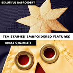 Load image into Gallery viewer, G128 Combo Pack: 6 Ft Tangle Free Aluminum Spinning Flagpole (White) &amp; Bennington 76 TeaStained Flag 3x5 Ft, ToughWeave Pro Series Embroidered 420D Polyester  Pole with Flag Included