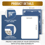Load image into Gallery viewer, 50 Pack Premium Blue Certificate Holders 8.5 x 11 inch Heavyweight 300gsm Cardstock Diploma Holder &amp; Certificate Folder   Award Certificate Folders for Graduation with Gold Foil Diploma Cover