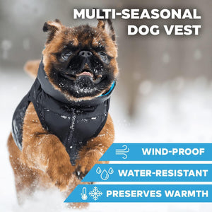 Lightweight Reversible Winter Dog Coat XS Size Warm Water Resistant Windproof