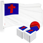Load image into Gallery viewer, G128 10 Pack: Christian Flag  2x3 Ft  ToughWeave Series Embroidered 300D Polyester  Religious Flag, Embroidered Design, Indoor/Outdoor, Brass Grommets