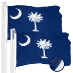Load image into Gallery viewer, G128 2 Pack: South Carolina SC State Flag  2x3 Ft  ToughWeave Series Embroidered 300D Polyester  Embroidered Design, Indoor/Outdoor, Brass Grommets