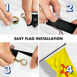 Load image into Gallery viewer, G128 Combo Pack: 5 Ft Tangle Free Aluminum Spinning Flagpole (Black) &amp; New Mexico NM State Flag 2x3 Ft, ToughWeave Series Embroidered 300D Polyester  Pole with Flag Included