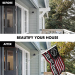 Load image into Gallery viewer, G128 Combo Pack: 6 Ft Tangle Free Aluminum Spinning Flagpole (Silver) &amp; We the People American Flag 3x5 Ft, LiteWeave Pro Series Printed 150D Polyester  Pole with Flag Included