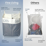 Load image into Gallery viewer, The Fine Living Co. X Large Two Compartments Hanging Laundry Hamper with Over Door Hooks Durable Space Saving Laundry Bag Storage with Bottom Zipper Wide Open Top Dark Light Compartment(25 x10 x31 )
