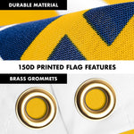 Load image into Gallery viewer, G128 Combo Pack: 6 Ft Tangle Free Spinning Flagpole (White) &amp; Rhode Island Flag 3x5 Ft Printed 150D Polyester, Brass Grommets (Flag Included) Aluminum Flag Pole