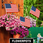 Load image into Gallery viewer, G128 12 Pack Handheld American USA Stick Flags  12x18 In  Printed 150D Polyester, Country Flag, Solid Wooden Stick, Spear Gold Tip, Great for Patriotic Decorations