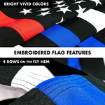 Load image into Gallery viewer, G128 Flag Pole 5 FT White Tangle Free &amp; Thin Blue &amp; Red Flag 2.5x4 FT Combo Embroidered Spun Polyester