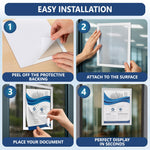 Load image into Gallery viewer, 12 Pack Magnetic Sign Holder 8.5 x 11 inch with Adhesive Back White Magnetics Poster Frame Magnetic Paper Holder Reusable Adhesive Frames Magnet Frame for Wall Windows   Magnet Document Holders