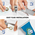 Load image into Gallery viewer, G128 Combo Pack: 6 Ft Tangle Free Spinning Flagpole (Silver) &amp; South Dakota Flag 3x5 Ft Printed 150D Polyester, Brass Grommets (Flag Included) Aluminum Flag Pole
