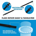 Load image into Gallery viewer, G128 Combo Pack: 6 Ft Tangle Free Spinning Flagpole (Black) &amp; Paraguay Flag 3x5 Ft Printed 150D Polyester, Brass Grommets (Flag Included) Aluminum Flag Pole