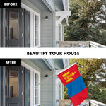 Load image into Gallery viewer, G128 Combo Pack: 6 Ft Tangle Free Aluminum Spinning Flagpole (Silver) &amp; Mongolia Mongolian Flag 3x5 Ft, LiteWeave Pro Series Printed 150D Polyester  Pole with Flag Included