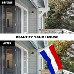 Load image into Gallery viewer, G128 Combo Pack: 6 Feet Tangle Free Spinning Flagpole (Silver) Netherlands Dutch Flag 3x5 ft Printed 150D Brass Grommets (Flag Included) Aluminum Flag Pole