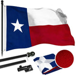 Load image into Gallery viewer, G128  6 Feet Tangle Free Spinning Flagpole (Black) Texas Flag Brass Grommets Spun Polyester 3x5 ft (Flag Included) Aluminum Flag Pole