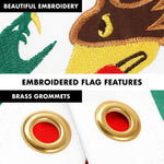 Load image into Gallery viewer, G128 Combo Pack: 5 Ft Tangle Free Aluminum Spinning Flagpole (White) &amp; Mexico Mexican Flag 2x3 Ft, ToughWeave Series Embroidered 300D Polyester  Pole with Flag Included