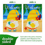 Load image into Gallery viewer, Garden Flag Welcome Gnome at Beach with Pineapple 12x18 inch Blockout Fabric