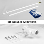 Load image into Gallery viewer, G128  6 Feet Tangle Free Spinning Flagpole (White) South Carolina Flag Brass Grommets Embroidered 3x5 ft (Flag Included) Aluminum Flag Pole