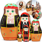 Load image into Gallery viewer, Polish Nesting Dolls Set 5 pcs Hand Painted Wooden Matryoshka Dolls in Polish
