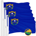 Load image into Gallery viewer, G128 3 Pack: Nevada NV State Flag  3x5 Ft  ToughWeave Series Embroidered 300D Polyester  Embroidered Design, Indoor/Outdoor, Brass Grommets