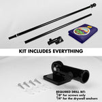 Load image into Gallery viewer, G128 Combo Pack: 6 Ft Tangle Free Spinning Flagpole (Black) &amp; Kansas Flag 3x5 Ft Printed 150D Polyester, Brass Grommets (Flag Included) Aluminum Flag Pole