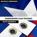 Load image into Gallery viewer, G128  6 Feet Tangle Free Spinning Flagpole (White) Puerto Rico Flag Brass Grommets Embroidered 3x5 ft (Flag Included) Aluminum Flag Pole