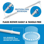 Load image into Gallery viewer, G128 Combo Pack: 6 Ft Tangle Free Aluminum Spinning Flagpole (Silver) &amp; Niger Nigerien Flag  3x5 Ft LiteWeave Pro Series Printed 150D Polyester  Pole with Flag Included