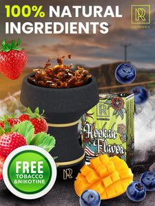 Passionate Hookah Flavors Set 3 x 50g non tobacco hookah flavor for your Hookah Bowl (Blueberry Strawberry Mango) Hookah Bundle Pack of 3 Try these Tobacco Free Shisha