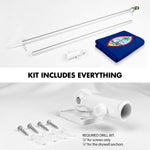 Load image into Gallery viewer, G128 Combo Pack: 6 Ft Tangle Free Spinning Flagpole (Silver) &amp; Guam Flag 3x5 Ft Printed 150D Polyester, Brass Grommets (Flag Included) Aluminum Flag Pole