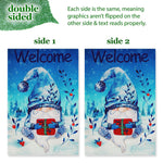 Load image into Gallery viewer, G128 Combo Pack: Garden Flag Stand Black 36 in x 16 in &amp; Garden Flag Winter Decoration Welcome Festive Bearded Gnome with Parcel 12x18 DoubleSided Blockout Fabric