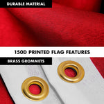 Load image into Gallery viewer, G128 Combo Pack: 5 Ft Tangle Free Aluminum Spinning Flagpole (White) &amp; Solid Red Color Flag 2.5x4 Ft, LiteWeave Pro Series Printed 150D Polyester  Pole with Flag Included