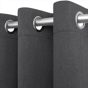 Blackout Curtains for Bedroom Pack of 2 Window Hanging Panels 52 x 84 inch Grey