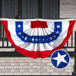 Load image into Gallery viewer, G128 Porch Bunting Flag American USA  3x6 Ft  Embroidered 210D Polyester  Decoration for Balcony Porch Bannister, Mounted with Brass Grommets