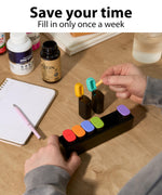 Load image into Gallery viewer, Weekly Pill Organizer 1 Time a Day 7 Day Travel Pill Case with Detachable Daily Compartments Secure Silicone Lids Easy Open for Seniors &amp; Arthritis Durable Compact Vitamin &amp; Medication Organizer