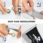 Load image into Gallery viewer, G128 Combo Pack: Flag Pole 6 FT Silver Tangle Free &amp; Come and Take It Rifle Black Flag 3x5 FT Brass Grommets Printed Polyester (Flag Included) Aluminum Flag Pole