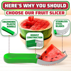 Watermelon Slicer Cutter Tool – Durable Stainless Steel Blade Watermelon Cutter with Ergonomic Handle  Slice or Cube Cantaloupe & Honeydew Quick Mess Free Prep for Summer Snacks Parties & BBQs