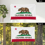 Load image into Gallery viewer, G128 Combo Pack: 6 Ft Tangle Free Aluminum Spinning Flagpole (Silver) &amp; California CA State Flag 3x5 Ft, LiteWeave Pro Series Printed 150D Polyester, 4 Corner Brass Grommets  Pole with Flag Included