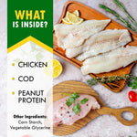 Load image into Gallery viewer, Cod Sticks Dog Treats Chicken Wrapped All Natural Rawhide Free &amp; Grain Free Long Lasting Chews for Large &amp; Small Dogs Organic Dried Pet Snacks Support Healthy Teeth &amp; Skin Coat