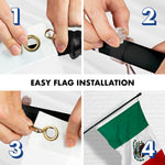 Load image into Gallery viewer, G128  6 Feet Tangle Free Spinning Flagpole (Black) Mexico Brass Grommets Printed 3x5 ft (Flag Included) Aluminum Flag Pole