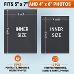 Load image into Gallery viewer, 15 Pack Magnetic Picture Pockets for Home Set 10 4x6 &amp; 5 5x7   Black Magnet Picture Frames for Fridge   Clear Photo Sleeve Holder   Magnetic Picture Frames for Refrigerator   Magnet Photo Display