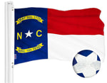 Load image into Gallery viewer, G128 North Carolina State Flag  2.5x4 Ft  ToughWeave Series Embroidered 300D Polyester  Embroidered Design, Indoor/Outdoor, Brass Grommets