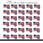 Load image into Gallery viewer, MULTI PACK: American Flag 210D Embroidered Polyester 3x5 Ft   30 PACK