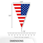 Load image into Gallery viewer, G128 American USA Pennant Banner  Flag 7 x 8 Inch, Full String 9.8 Feet  Printed 150D Polyester, Decorations For Bar, School, Festival Events Celebration (Total 10 PCS)
