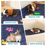 Load image into Gallery viewer, Washable Guinea Pig Cage Liners for C&amp;C 2x4 Fast Drying Leakproof 57 x28 inch Absorbent Rabbit Bedding for Indoor Non Slip Mat for Under Dog Crate &amp; Floor Waterproof Puppy Pads &amp; Blankets