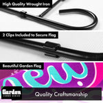 Load image into Gallery viewer, G128 Combo Pack: Garden Flag Stand Black 36x16 Inch &amp; Garden Flag Happy New Year Midnight Clock 12x18 Inch