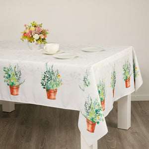 Watercolor Flowers Rectangle Garden Tablecloth Stain Resistant 60x104 inch