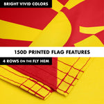 Load image into Gallery viewer, G128 Combo Pack: 6 Ft Tangle Free Spinning Flagpole (Silver) &amp; Macedonia Flag 3x5 Ft Printed 150D Polyester, Brass Grommets (Flag Included) Aluminum Flag Pole
