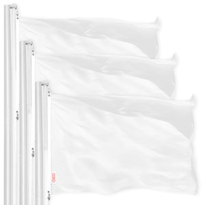 Solid White Color Flag 3x5 Ft 3 Pack Printed 150D Polyester