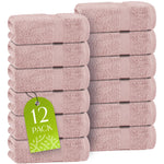 Load image into Gallery viewer, Pink Washcloths Set 12 Pack for Body Face Towel 12x12 Inch Cotton Wash Cloths Bulk  Spa Fingertip Wash Clothes Soft Absorbent Gym Towels