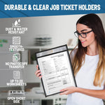 Load image into Gallery viewer, 30 Pack 8.5x11 inch Job Ticket Holders Simply Insert and Remove up to 20 Sheets