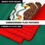 Load image into Gallery viewer, G128 Combo Pack: 5 Ft Tangle Free Aluminum Spinning Flagpole (White) &amp; Mexico Mexican Flag 2x3 Ft, ToughWeave Series Embroidered 300D Polyester  Pole with Flag Included